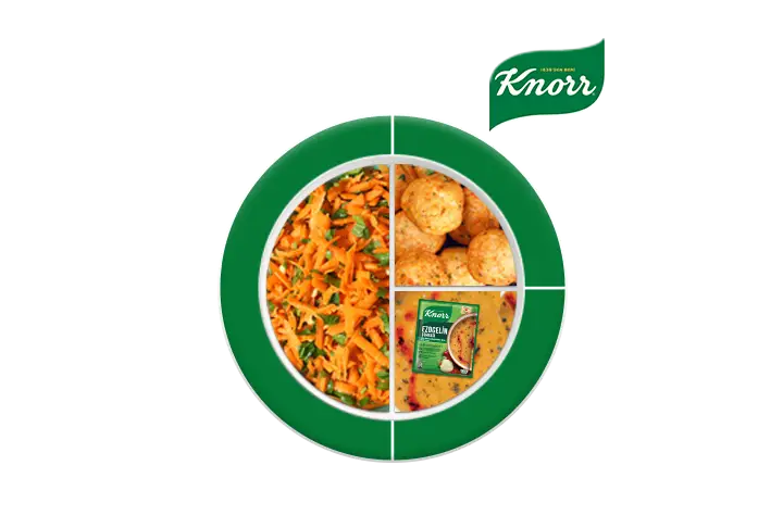 Knorr Biberli Ezogelin Çorbası, Tavuk Köfte, Havuç Salatası